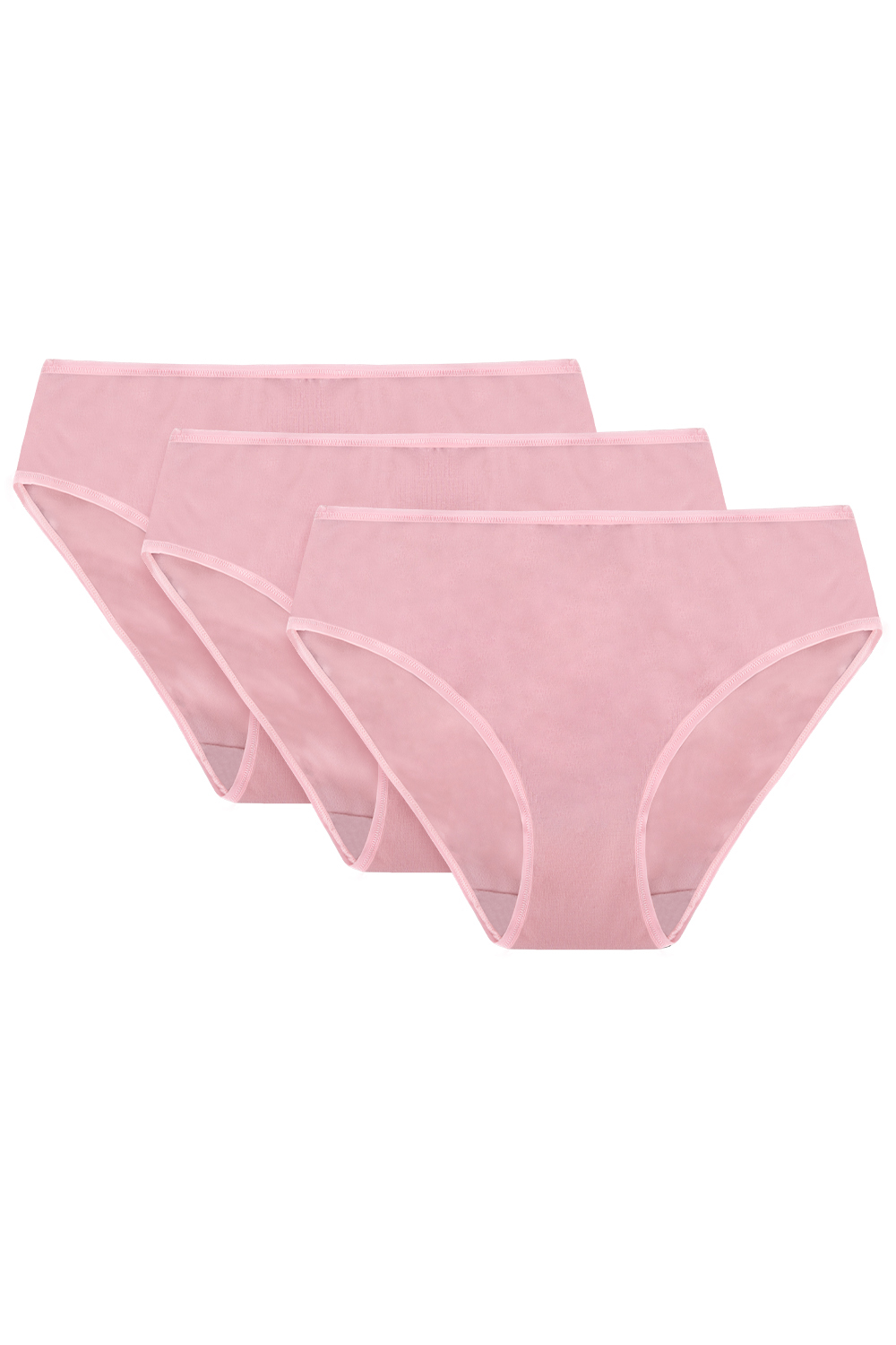 Vivisence Dame Slip Unterhose Klassisch Komfortabel Trendig Alltag Unterwäsche 4016, Rosa Gummiband:rosa 3-pack
