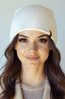 Vivisence Women's Winter Beanie Merino Wool Soft Warm Comfort For Cold Days, ecru