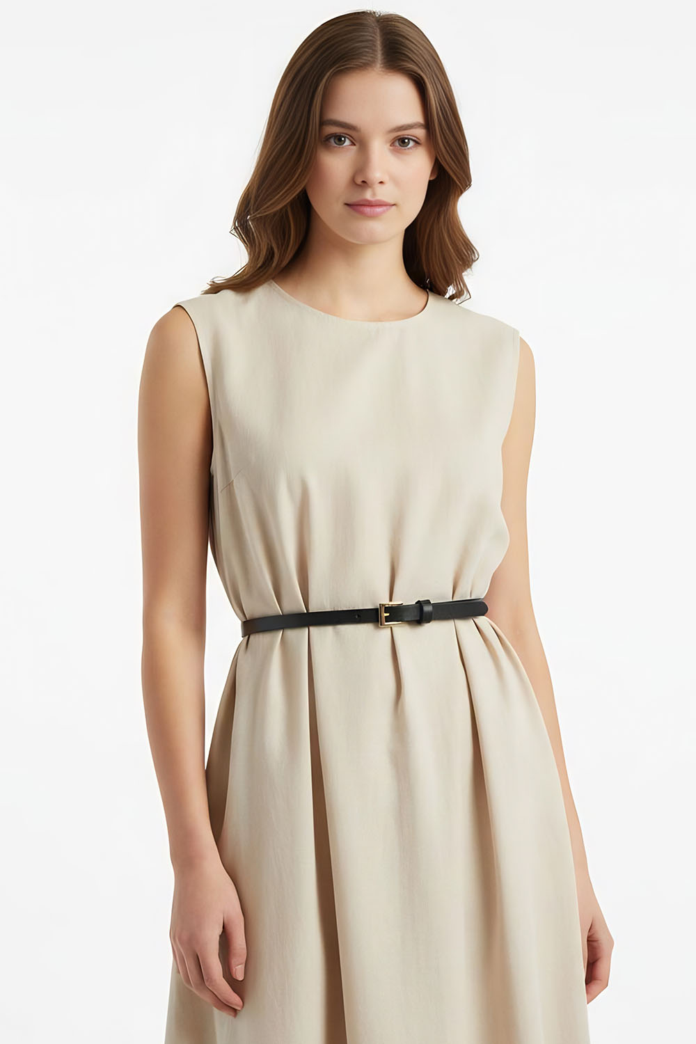 Vivisence Ceinture Femme Fine Boucle Raffinée Élégance Confort Quotidien P0003, noir