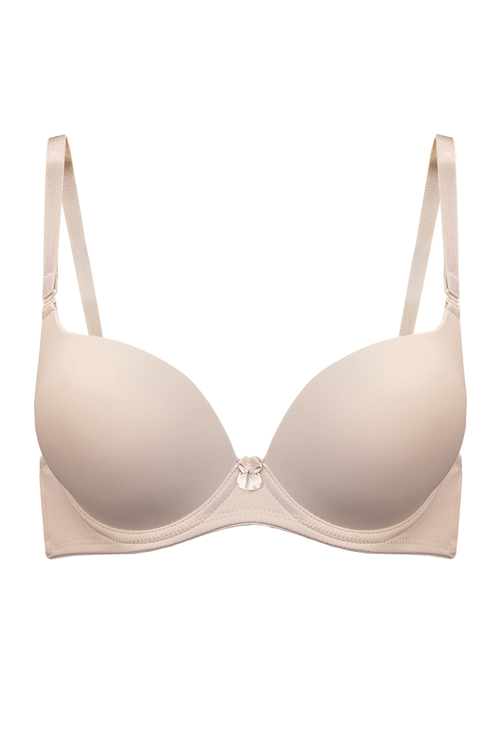 Vivisence Push Up BH Damen Mikrofaser Doppelpolsterung Hebt Und Vergrößert, beige