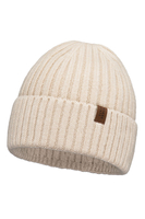 Vivisence Classic Women’s Hat for Autumn and Winter Perfectly Fitted with Turned-Up Hem Made from Warm Ribbed Yarn Lightweight Design Without Fleece Lining, ecru