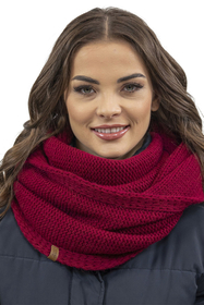 Vivisence Écharpe Tube Tricotée Femme Chaude Et Confortable Pour L’Hiver 7103, bordeaux