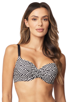 Vivisence Bikini Push Up BH Verstellbare Träger Ideal Für Strand Schwimmbad 3222, schwarz-weiß