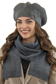 Vivisence Winter Scarf With Decorative Tie For Cold Days 7104, dark grey