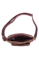 Vivisence Damen Umhängetasche Verstellbarer Schultergurt Vordertasche, weinrot