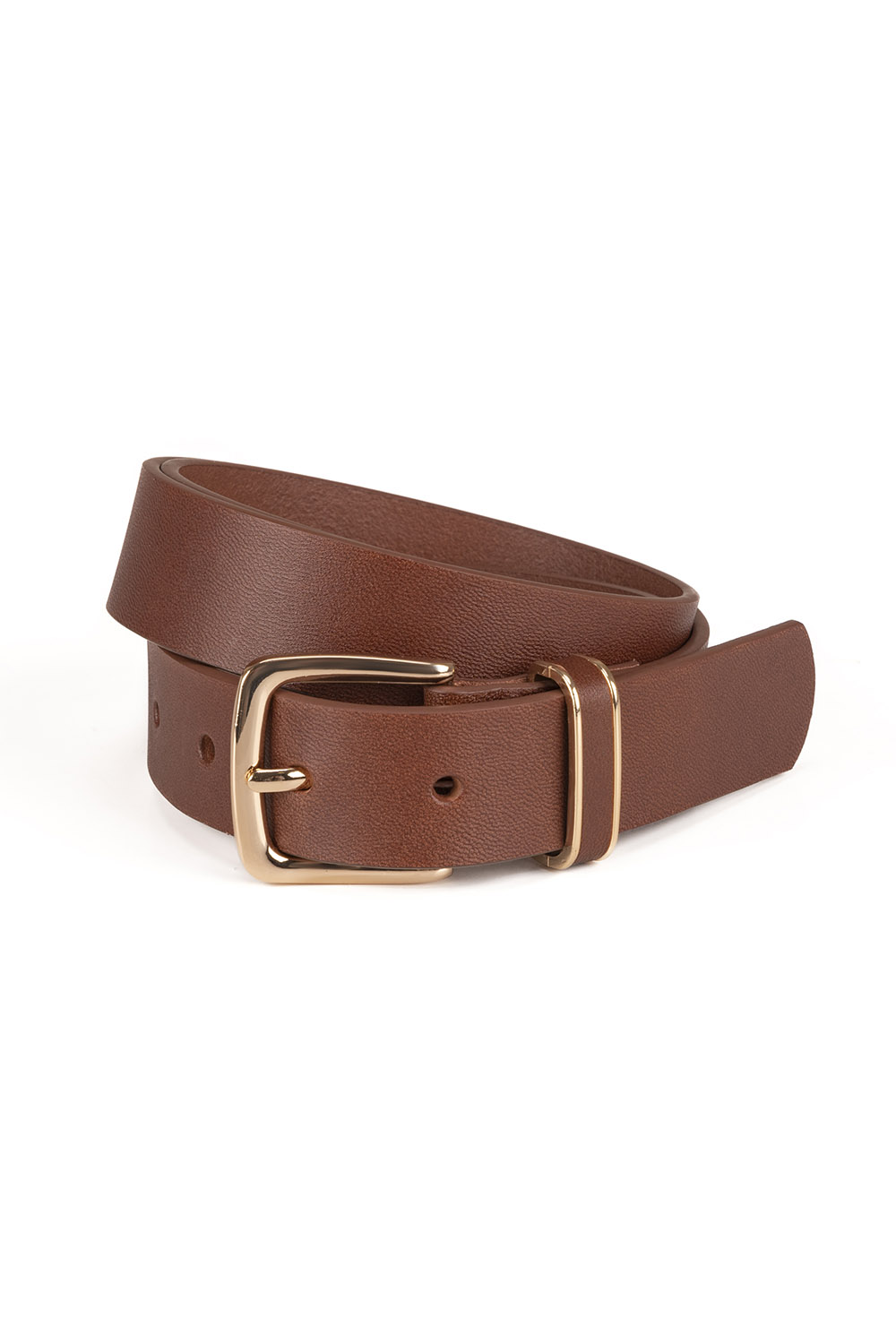 Vivisence Damen Ledergürtel Echtes Leder Goldene Schnalle Klassisch P0001, 