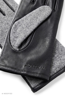 Vivisence gants femme laine cuir naturel élégants hiver, gris