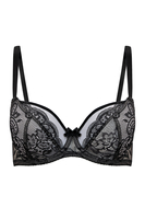 Vivisence Womens Lace Underwire Bra With Soft Cups Adjustable Straps Mesh Details Ideal For Everyday Wear, black
