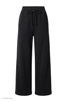 Vivisence Women Wide Leg Pants High Waist Adjustable Cuffs All Day Comfort, Black