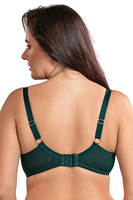Vivisence Lace Underwire Bra With Soft Cups Adjustable Straps Mesh Details, green