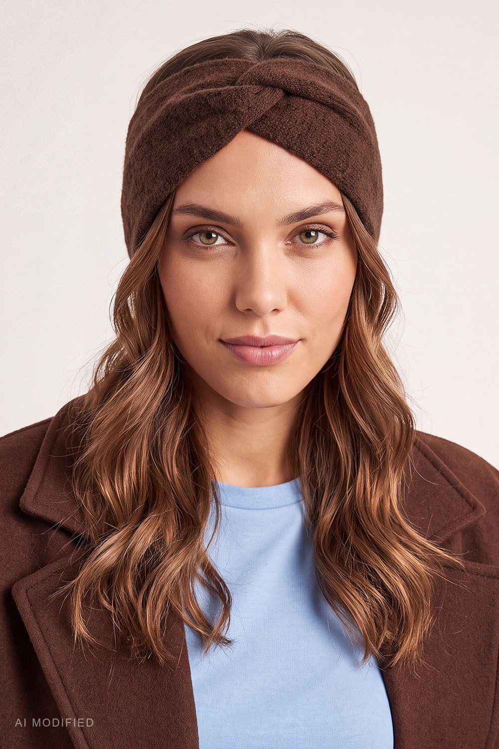 Vivisence Womens Headband Twisted Front Cold Weather Protection, brown