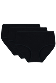 Vivisence Damen Slip Baumwolle Hohem Bund Komfort und Bequemlichkeit 4001, schwarz