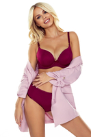 Vivisence Damen Slip Spitze Netz Schleife Klassisch Elegant Transparent 1041, weinrot