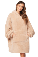 Vivisence Blanket Hoodie and Socks Set Warm and Cozy Wearable Blanket Sweatshirt with Large Pocket Extended Back Long Sleeves and Durable Ankle-Length Socks for Everyday Comfort,