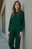 Vivisence Jogginghose Damen Bequeme Mit Weitem Bein Elastischem Bund Und Seitentaschen Aus Hochwertigem Strickstoff Perfekt Für Freizeit Sport Yoga Entspannte Alltagslooks 9102, Grün