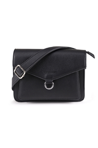 Vivisence Umhängetasche Damen Magnetverschluss Elegante Metalldekorationen, Schwarz