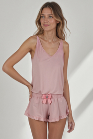 Vivisence Damen Pyjama Oberteil Viskose mit Trägern Perfekt Für Nacht 2200, 