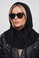 Vivisence Women Hood Adjustable Tie Full Head Covering, black