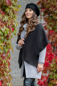 Vivisence Béret Et Écharpe Femme Pour L'automne et L'hiver En Laine Et Acrylique Ensemble Chic Pour L'Hiver Accessoire Mode Durable Pour Cadeau Parfait Confort Et Élégance 7005Kmpl, noir