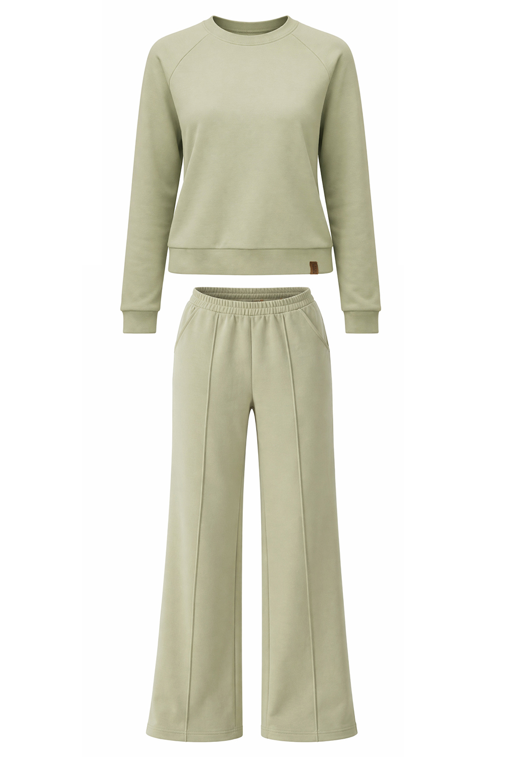 Vivisence Femme Ensemble de Survêtement Sweat Et Pantalon Tissu Extensible Confort Quotidien, olive