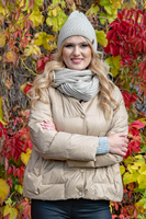 Vivisence Damen Loopschal Zweifach Gefaltet Ideal Für Kalte Wintertage 7017S, beige
