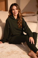 Vivisence Damen Leggings Rippstrick Baumwolle Elastisch Komfort Den Ganzen Tag, Grün