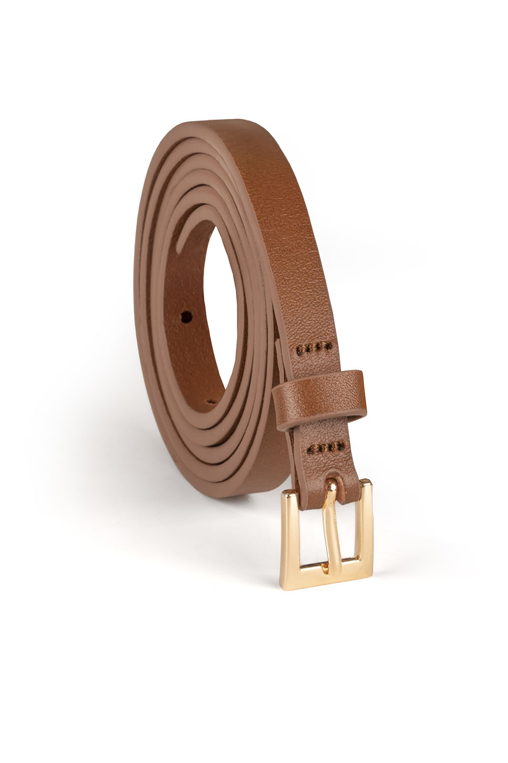 Vivisence Women's Skinny Leather Belt 1cm Thickness Ideal For Every Outfit P0003, brown