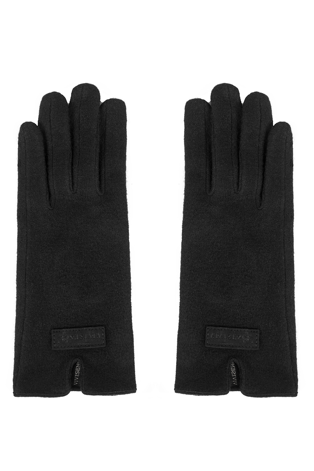 Vivisence Knitted Women's Gloves Wool Five-Finger Thermal, black