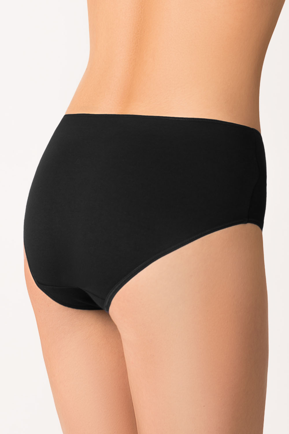 Vivisence Damen Slip Baumwolle Hohem Bund Komfort und Bequemlichkeit 4001, schwarz