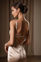 Vivisence Push Up BH Damen Multiway Rückenfrei Mikrofaser Schleife Elegant 1011, beige