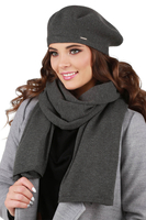 VIVISENCE Damen Baskenmütze Warm und Gemütlich Kälteschutz und Komfort 7005, dunkelgrau