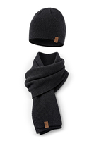 Ensembles bonnet+foulard, noir