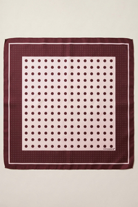 Vivisence Carré de Soie Femme 65 x 65 cm, Foulard en Soie Naturelle 14 Momme, Bords Roulottés à la Main, Motif à Pois Marron/Rose, Marron/Rose/Pois