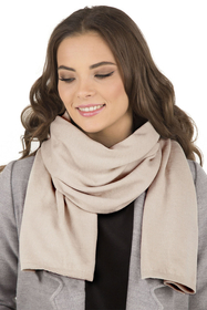 Vivisence Damen Baskenmütze Schal Set Wolle Blumenapplikation Warm Elegant 7007, beige