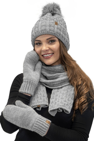 VIVISENCE Damen Winter Schal Wärmt Schenkt Komfort für Kalte Wintertage 7015S, hellgrau