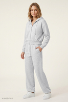 Vivisence Damen Jogginganzug Jacke Mit Reißverschluss für Komfort und Taschen, Grau