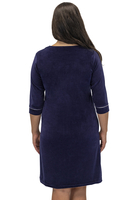 Vivisence Robe with Pockets Cotton Zipper Closure Comfortable To Wear At Home 5027, dark blue