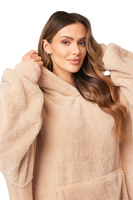 Vivisence Damen Deckenpullover Mit Socken Warm Flauschig One Size Geschenk 5028Kmpl, beige