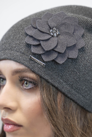 Vivisence Classic Winter Hat For Women Warm And Cozy Wool 7010, dark grey