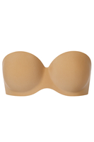 VIVISENCE Traegerloser BH Damen Rueckenfrei Nahtlos Mit Geformten Cups Komfortabler Halt Fuer Schulterfreie Kleider, Beige