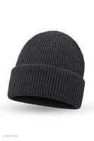Vivisence Herren Beanie aus Wolle, elastische Mütze für Alltag, Strick, dunkelgrau