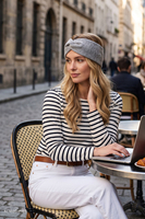 Vivisence Womens Headband Twisted Front Cold Weather Protection, grey