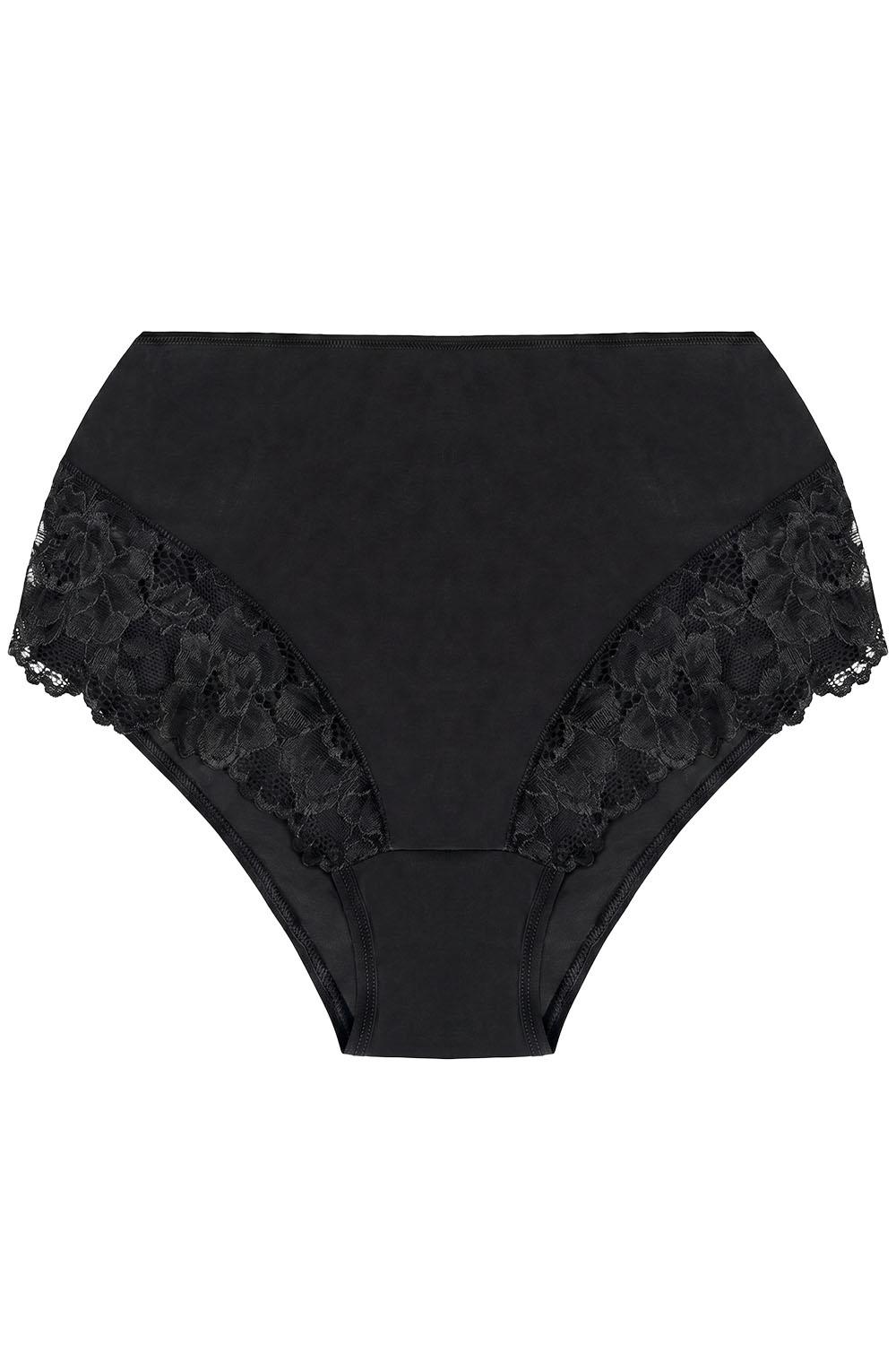 Vivisence Dame Slip Unterhose Spitze Bund Gummispitze Unterwäsche klassisch  4008, schwarz