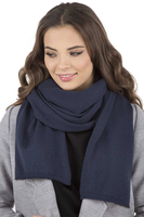 Vivisence Ensemble Béret Et Écharpe Pour Femme Automne et Hiver En Laine Style Classique Élégant Avec Application Florale Idéal Pour Les Froides Journées Cadeau Parfait 7036Kmpl, bleu foncé