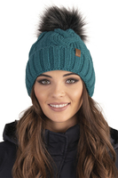 Vivisence Winter Hat With Pom Pom For Women Warm Ideal For Cold Days 7014, dark turquoise