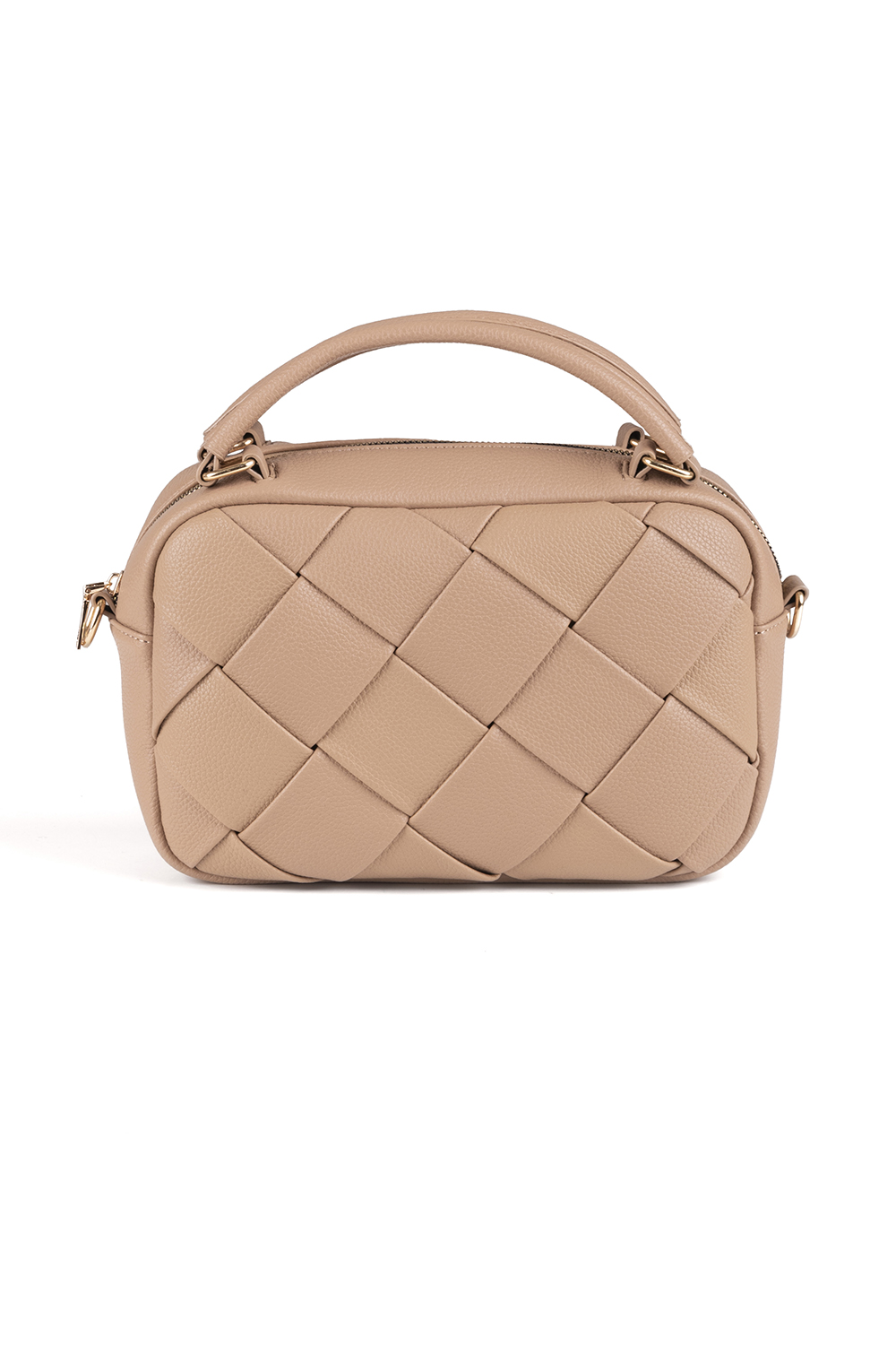 Vivisence Damen Schultertasche Geflochtenes Design Ideal für den Alltag, Beige