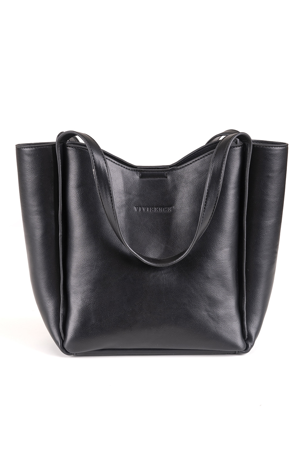 Vivisence Schultertasche Damen Magnetverschluss Alltag Komfort und Eleganz, Schwarz