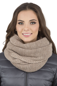 Vivisence Écharpe Tube Tricotée Femme Chaude Et Confortable Pour L’Hiver 7103, beige