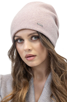 Vivisence Damen Mütze Wolle Falten Fleece Gefüttert Bequem Alltag Winter 7085, puderrosa