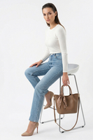 Vivisence Femme Sac À Bandoulière Pochette Cosmetic Amovible pour Tous Les Jours, marron